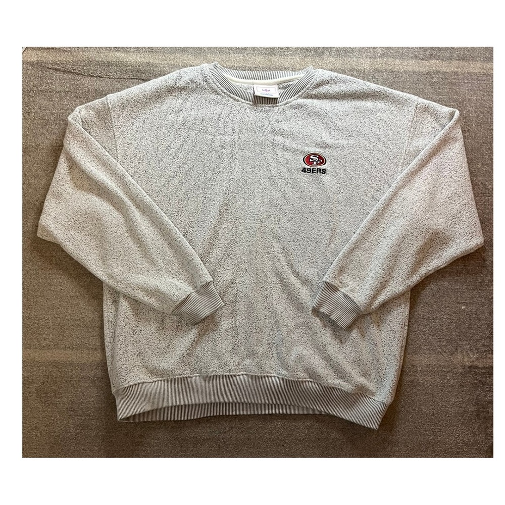 Vintage NFL San Francisco 49ers Salt and Pepper Knit Crewneck Sweatshirt Mens XL
